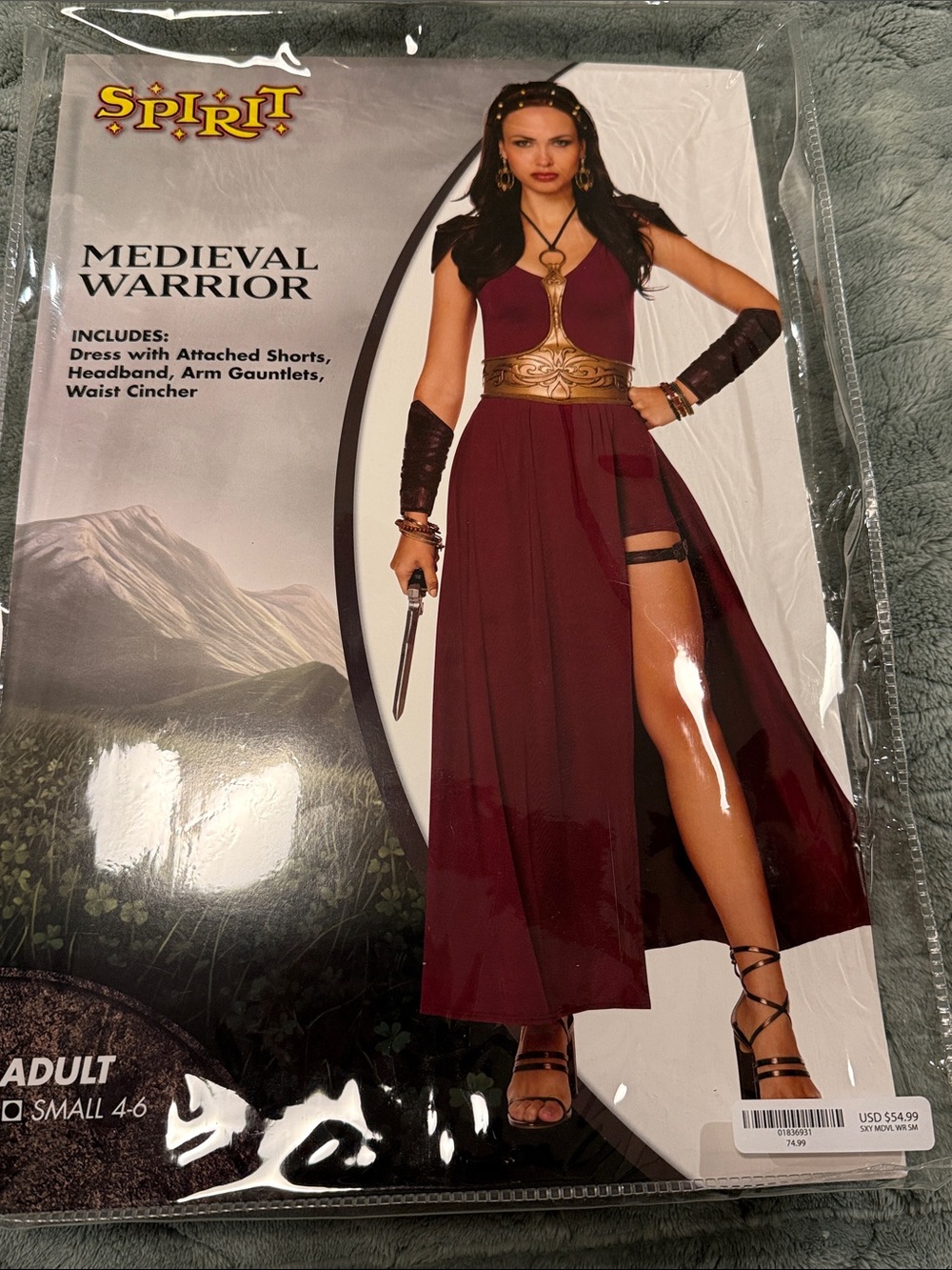 Spirit Burgundy High-Low Medieval Warrior Dress